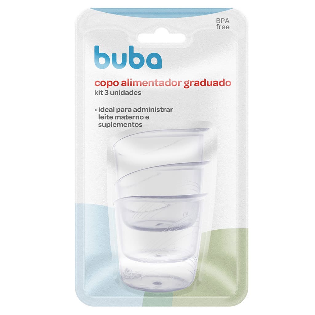 Kit 3 Copo Alimentador Graduado Bebê Recém Nascido Buba