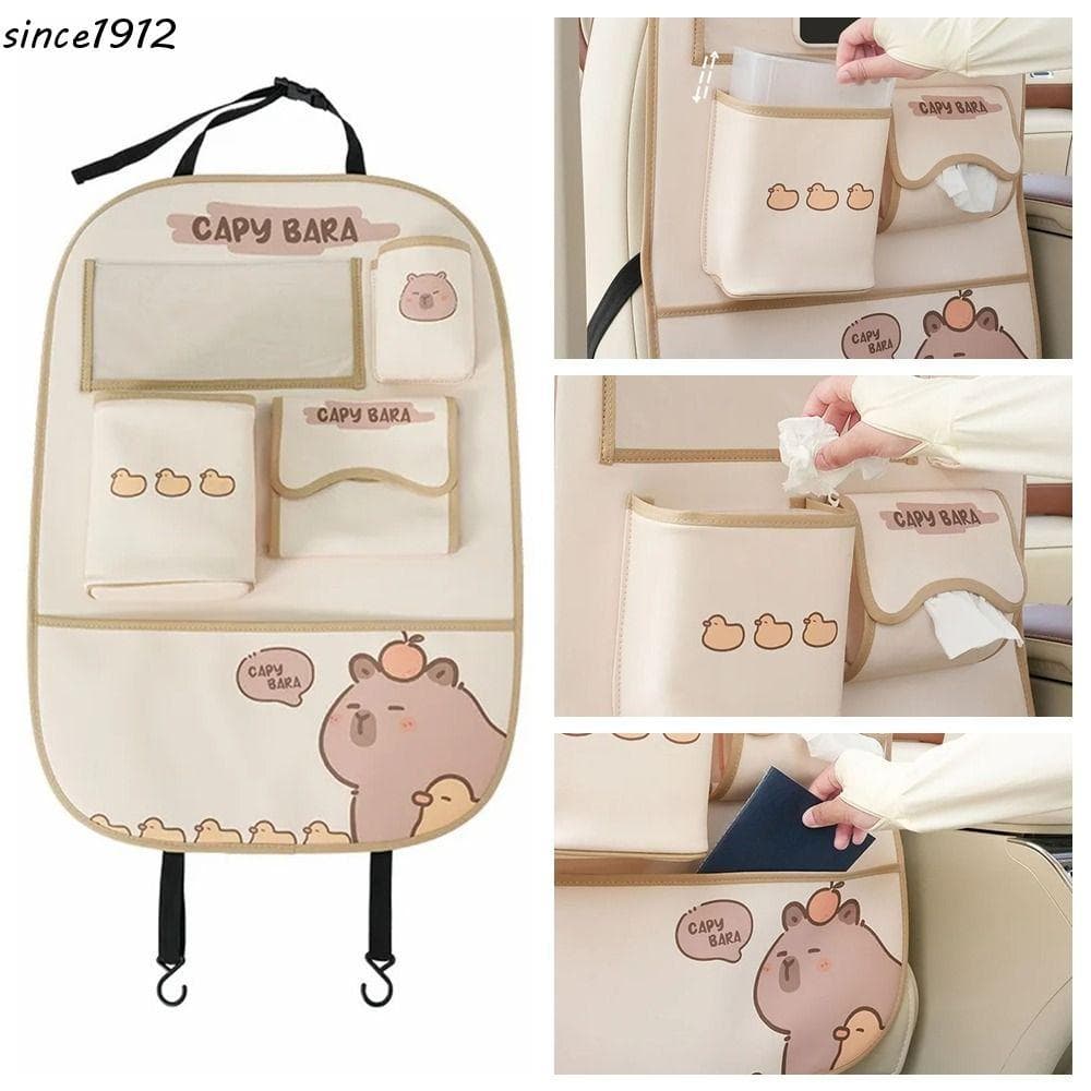 Desce Capivara Saco De Armazenamento De Carro , Capa Protetora Traseira De Assento Antiincrustante Caixa Desenho Animado