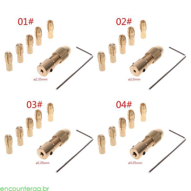 Encontrora 7 Peças Conjunto 2 2 35 4 05 5 05mm Eixo Do Motor Elétrico Mandril Braçadeira Fixação 0 5-3