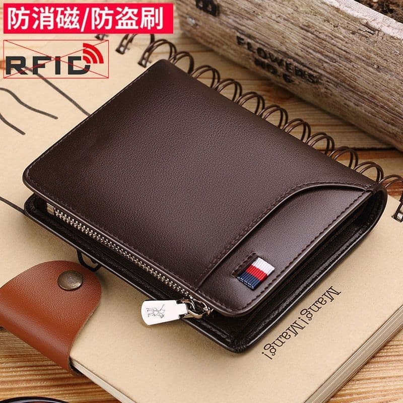 Carteira masculina curta de couro de alta qualidade carteira de motorista multifuncional masculina