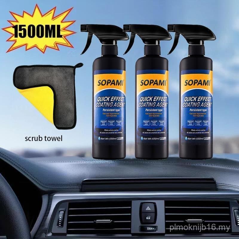 Spray de Revestimento Automotivo SOPAMI - Agente de Revestimento Automotivo de Ação Rápida com Efeitos Anti-Poeira e Bri