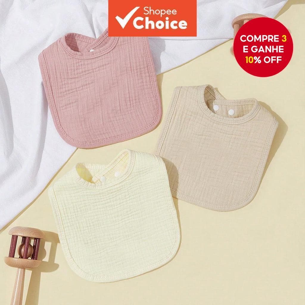 Conjunto De 3 Babadores Em U Para Bebês, Ideal Para Dentição, Baba E Refeições, Adequado Para Casa E passeios