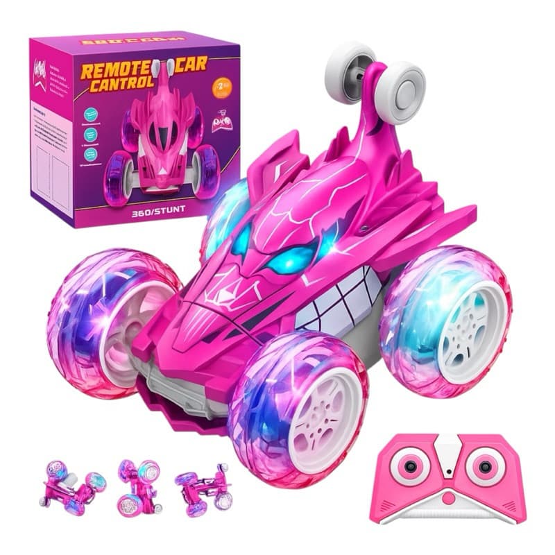 Carrinho Aranha Luzes e Som Maluco Recarregável Controle Remoto Infantil