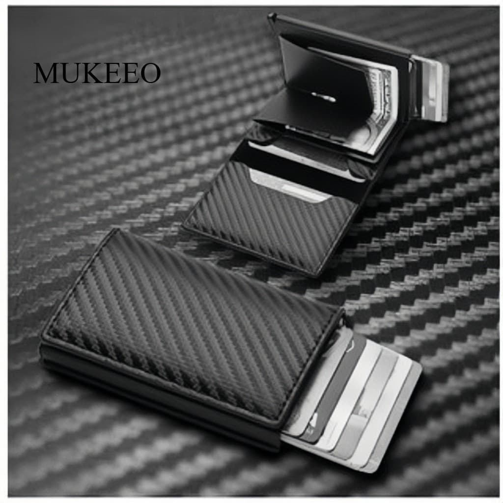 Novo Porta-Cartões De Fibra De Carbono Ultrafino , Carteira De metal Com slot Para Vários Masculino /