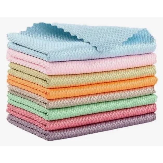 KIT 10 PANOS DE LIMPEZA ESCAMA DE PEIXE TOALHA MAGICA - Cores Sortidas