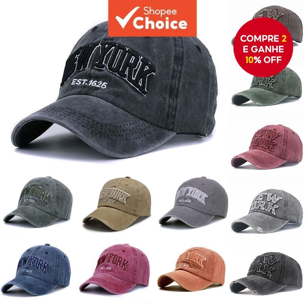 Nova York bordado carta esportes ao ar livre boné areia lavagem boné de beisebol chapéu feminino masculino Retro pai cha
