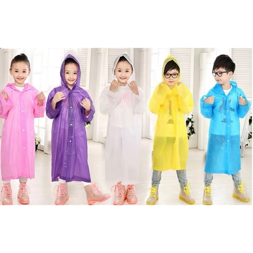 Capa de Chuva Infantil COM Capuz para Meninos e Meninas Unissex Qualidade BOA（Capa Chuva--001）