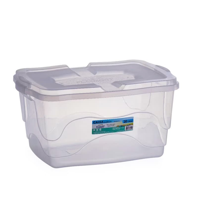 Caixa Organizadora 20L Transparente para Brinquedos e Livros