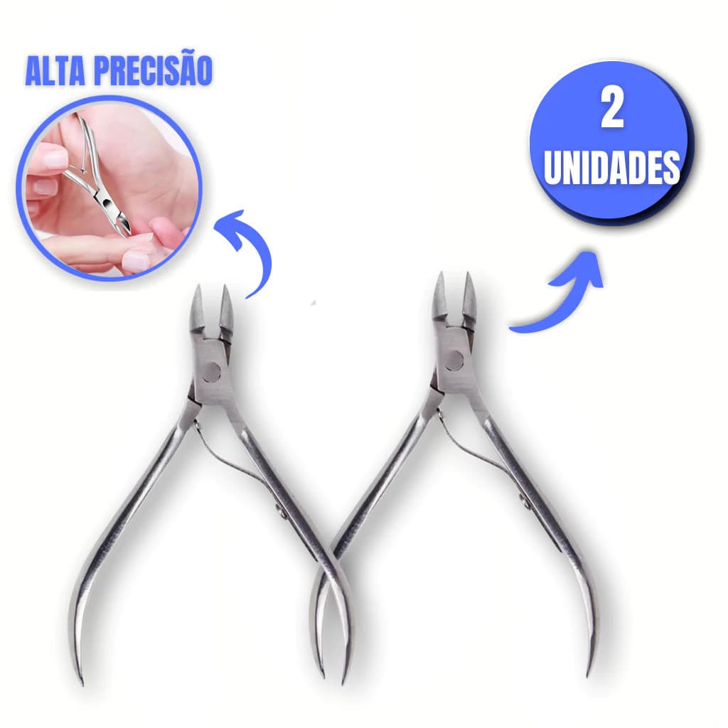 Kit 2 Alicates de Cutícula Profissionais em Aço Inox / Alta Precisão e Durabilidade Para Manicure e Pedicure - WJ