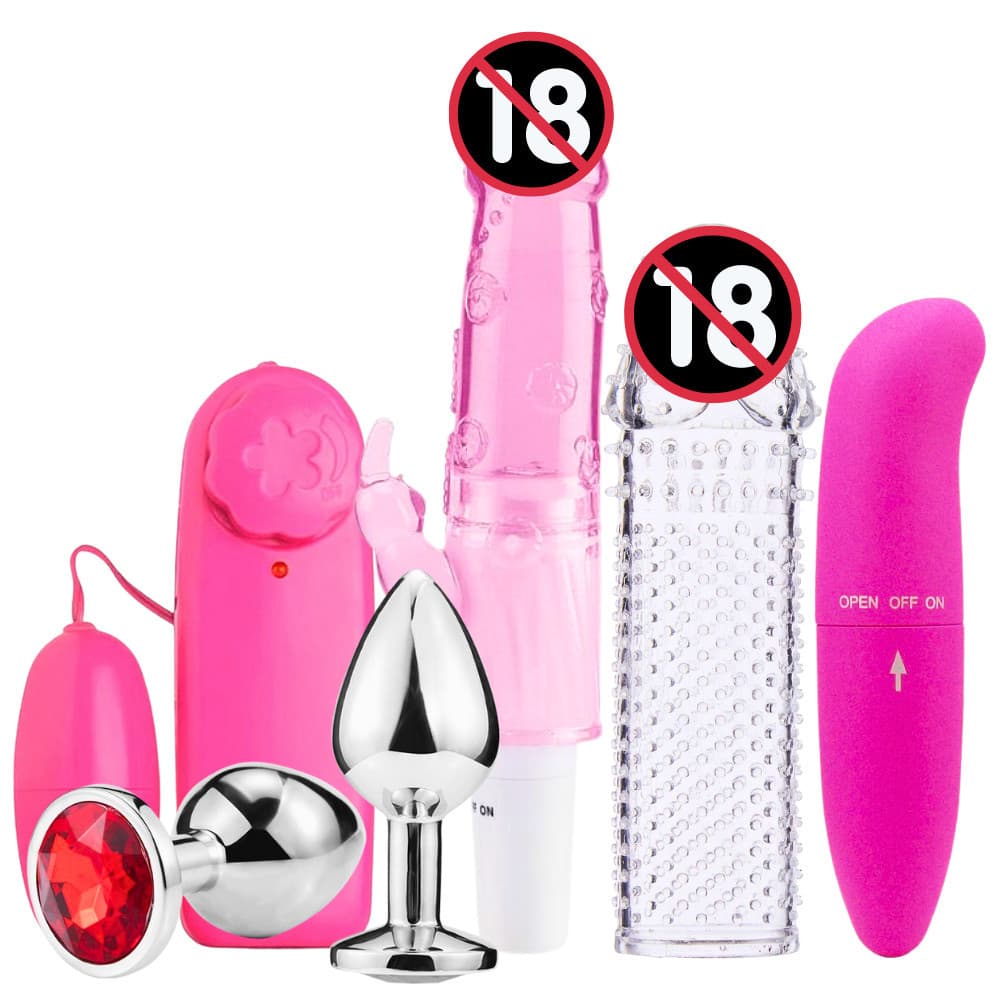 Kit Sex Shop 5 Itens com Vibrador Feminino + Plug Anal + Capa Peniana | Prazer Completo