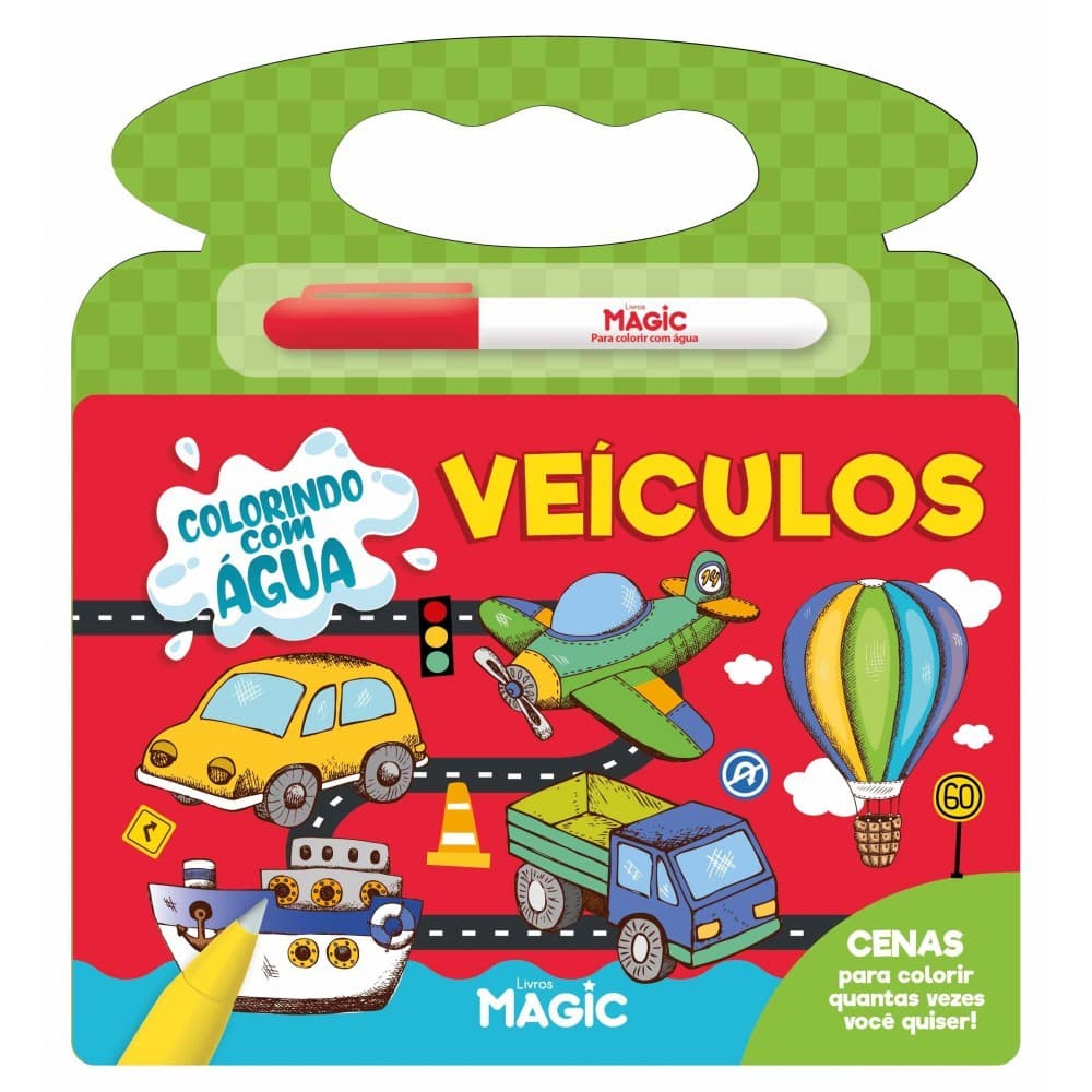 Livro Colorindo com Água Veículos