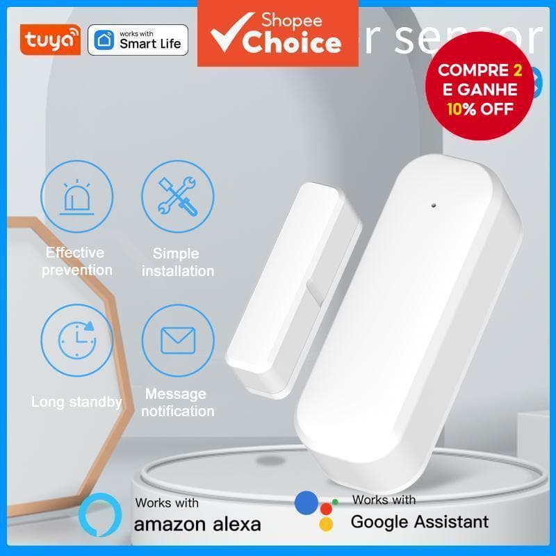 Sensor De Porta Inteligente Tuya WiFi E Alarme Com Contato De Janela ZigBee