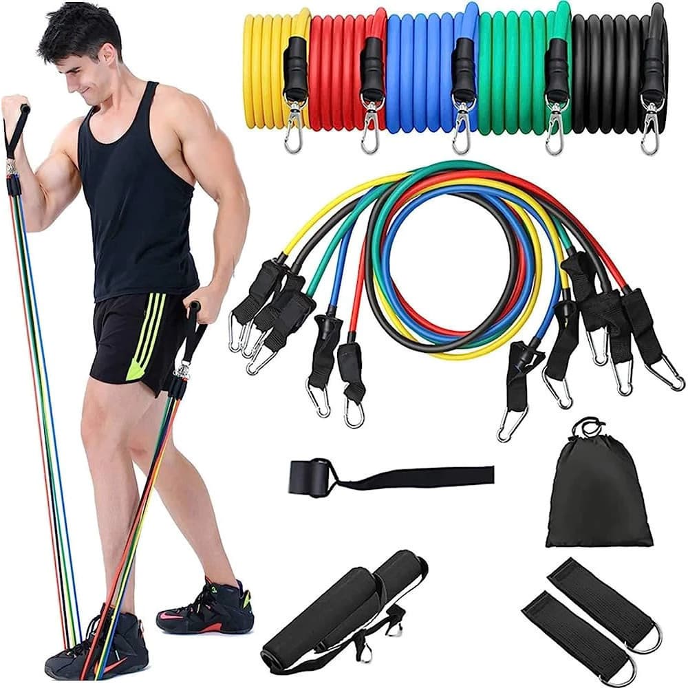 Kit 11 Power Tube Elástico Musculação Crossfit pilates yoga fitness Corda Funcional LLBAZARBR