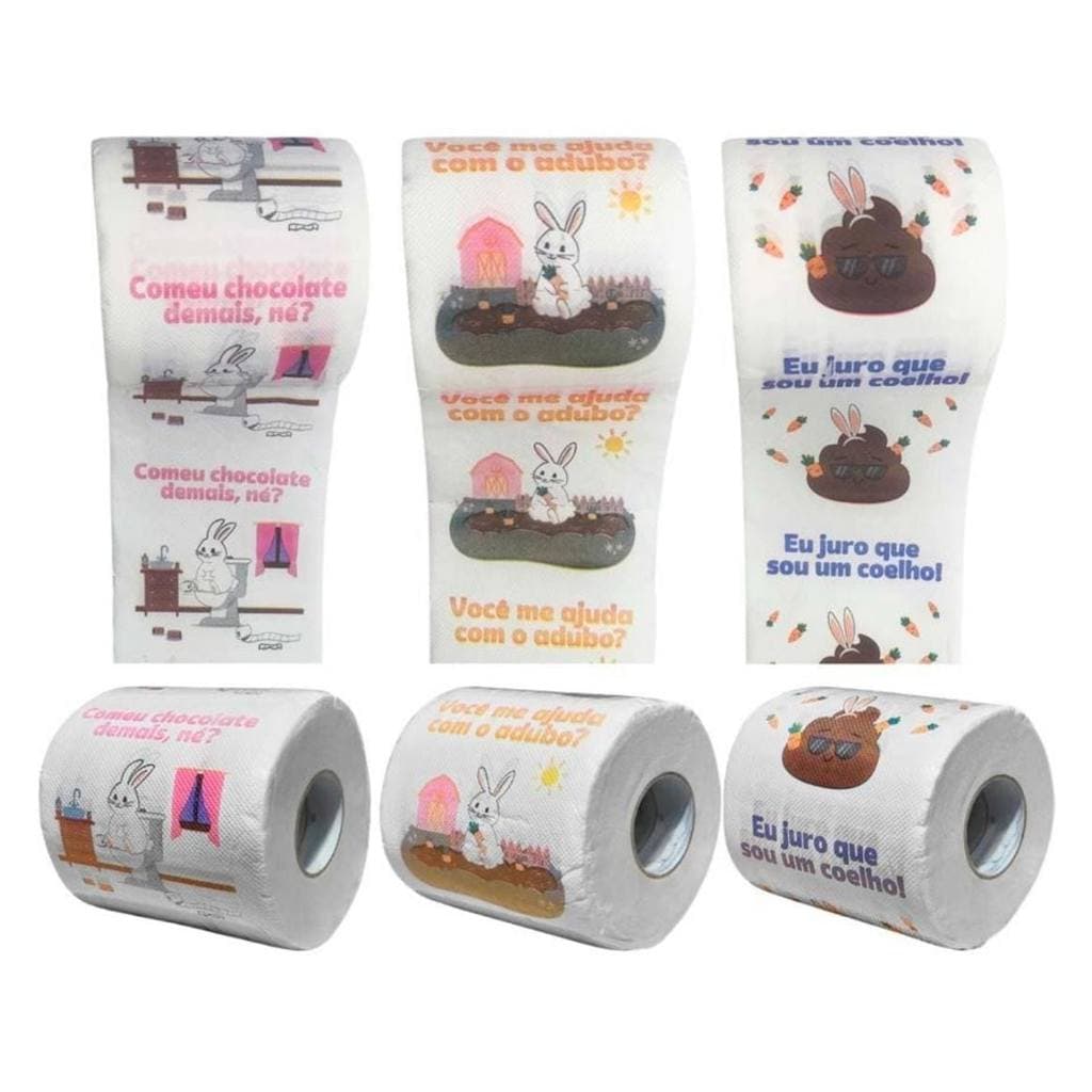 Kit 2 Papel Higienico Decorativo Dia Pascoa Doce Florescer