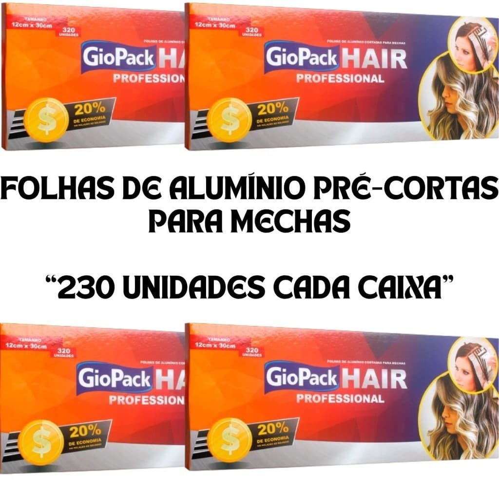FOLHAS DE ALUMÍNIO PARA MECHAS / GIOPACK - 320 UNIDADES CADA CX
