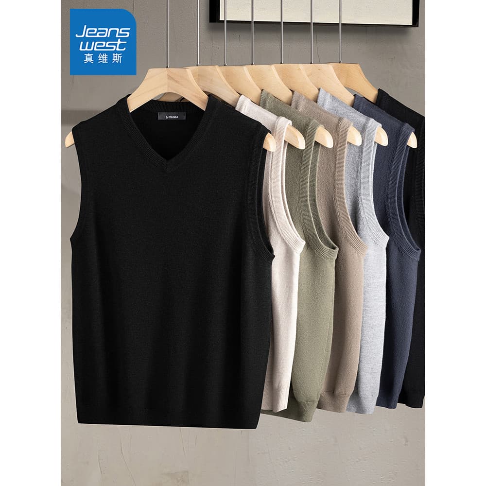 Zhenweisi camisola masculina com decote em V cor sólida quente colete interno de malha fino ajuste colete camisa de fund