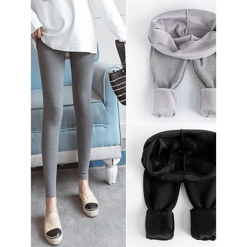 Outono inverno usar calças de maternidade mais veludo engrossado maternidade moda terno interior barriga elevador Leggin