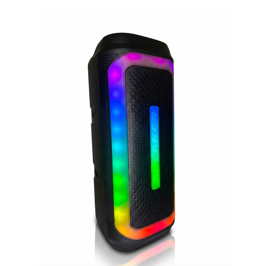 Caixa De Som Amplificada Torre Bluetooth USB Painel LED RGB Radio FM Potente 50W TWS