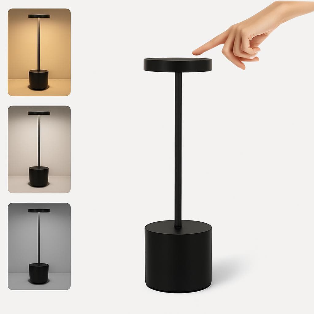 Luminária Mesa Abajur Led Dimerizável Sem Fio Recarregável luz