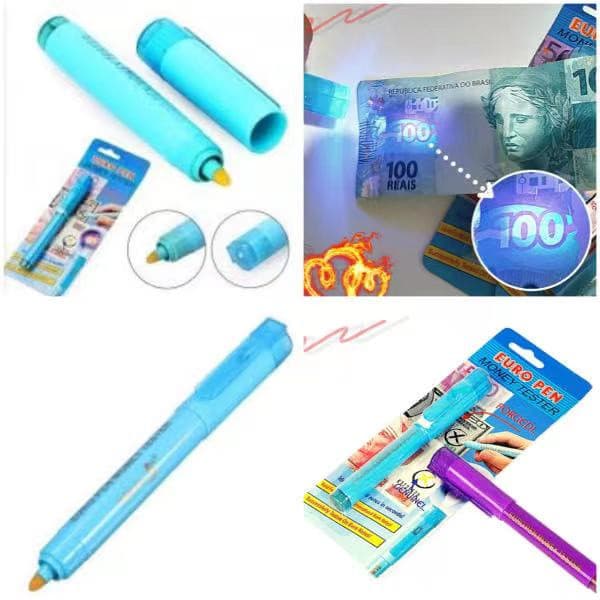 Caneta Testadora de Dinheiro Nota Falsa Todas Notas Universal Davi Variedades
