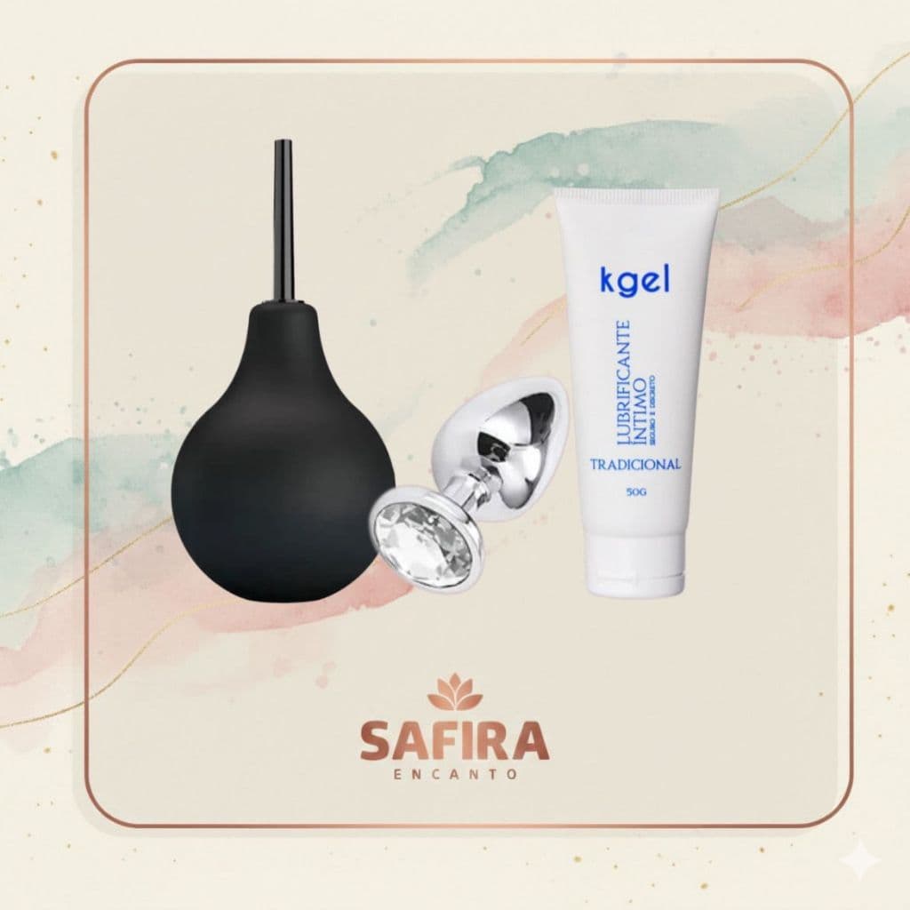 Kit Exploração e Prazer: Ducha + Plug + K-Gel Intenso