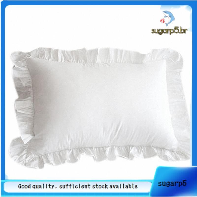Fronha 100 % Algodão Com Babados E , Capa De Almofada Branca