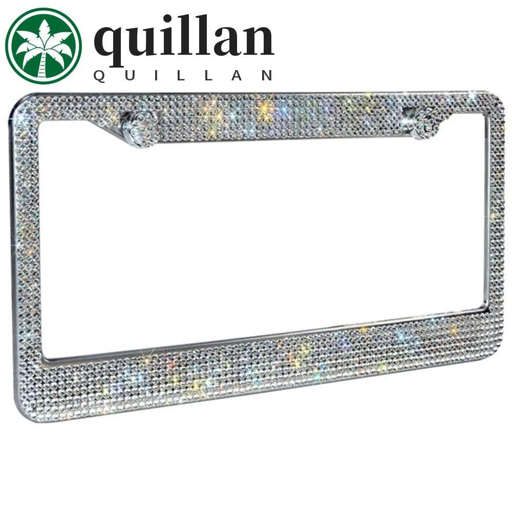 QUILLAN Quadro Da Placa De Licença Acessórios Do Carro Para Canadá Strass Aço Inoxidável Cristal Bling