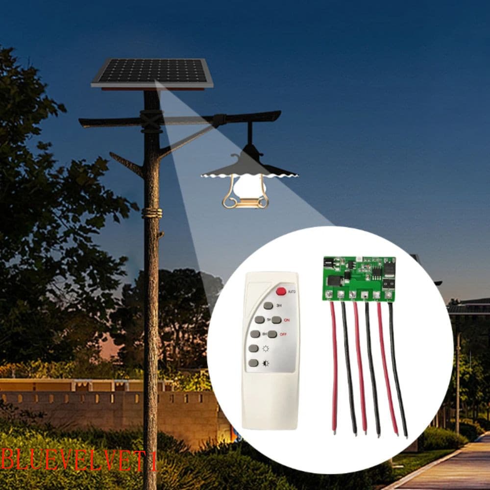 Placa De Driver De Luz LED Solar BLUEVELVET1 , Função De Temporização Com Circuito De Controle Remoto