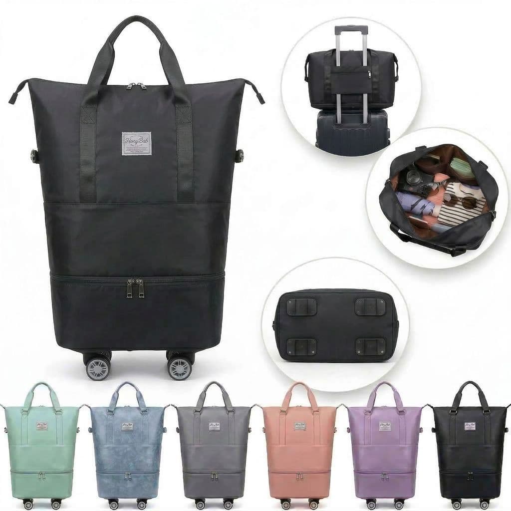 Bolsa De Viagem Expansível Com Rodinha Impermeável Grande