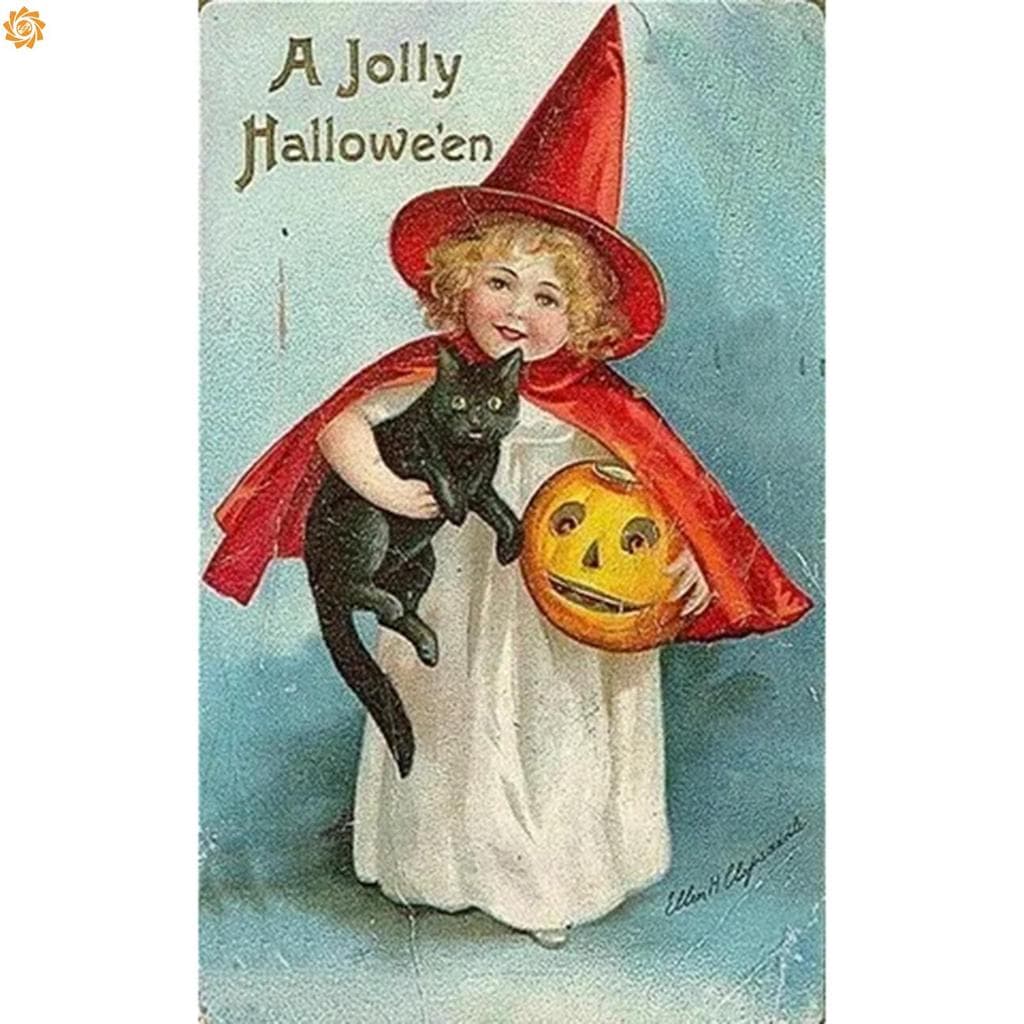Cartão Postal Vintage Com Tema De Halloween , Adorável , Requintado , Artesanato , Presentes Para Família , Amigos , Viz
