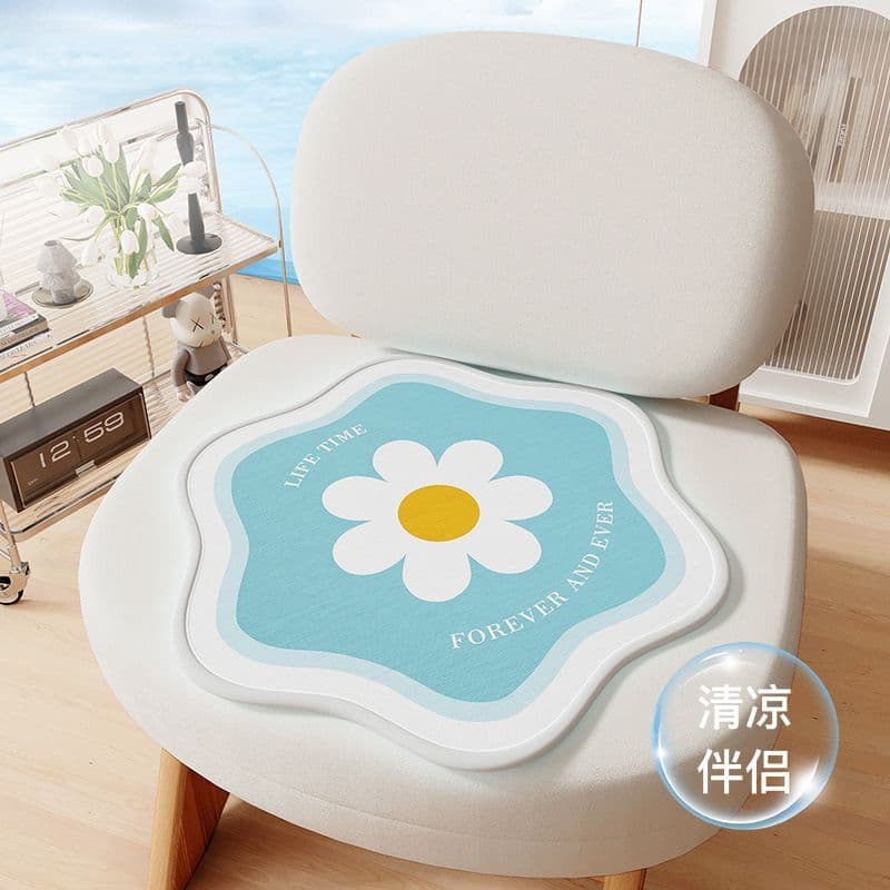 Almofada de seda gelo escritório sedentário ferramenta útil verão respirável cadeira almofada legal sala de aula almofad