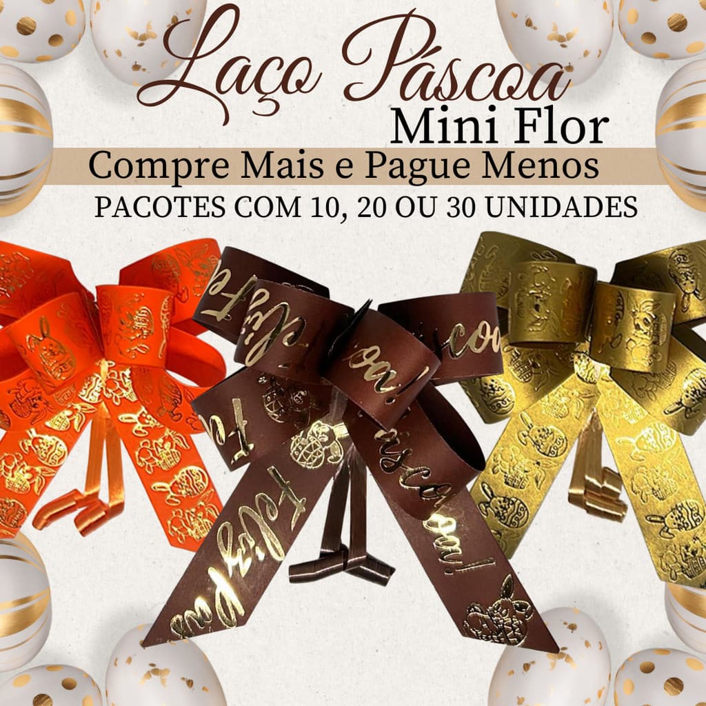 Laços Prontos Para Presente e Embalagem Laço Páscoa Eco  Mini Flor COMPRE MAIS E PAGUE MENOS