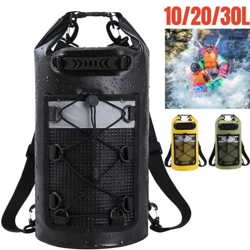 Bolsa seca à prova d'água de grande capacidade mochila flutuante adequada para caiaque rafting e pesca 10L/20L/30L