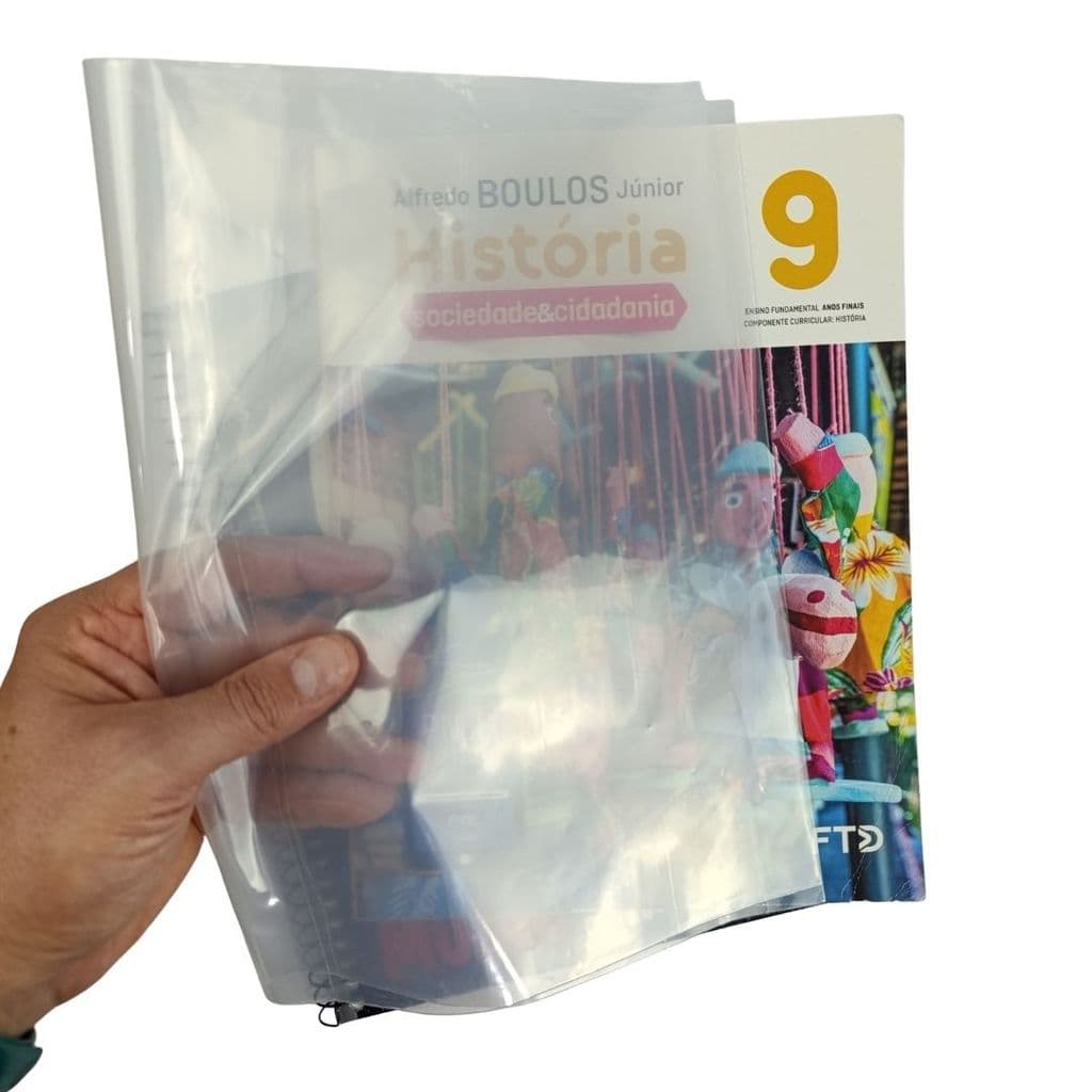 7 Capas Plásticas Transparente para Livro Didático ou Caderno Espiral