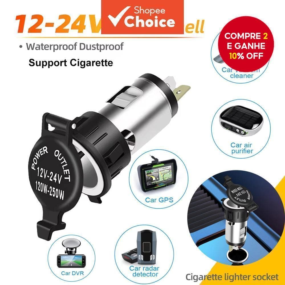 Tomada De Isqueiro De Carro 12V DC Substituição De Energia Fêmea Para Cabo De Caminhão RV