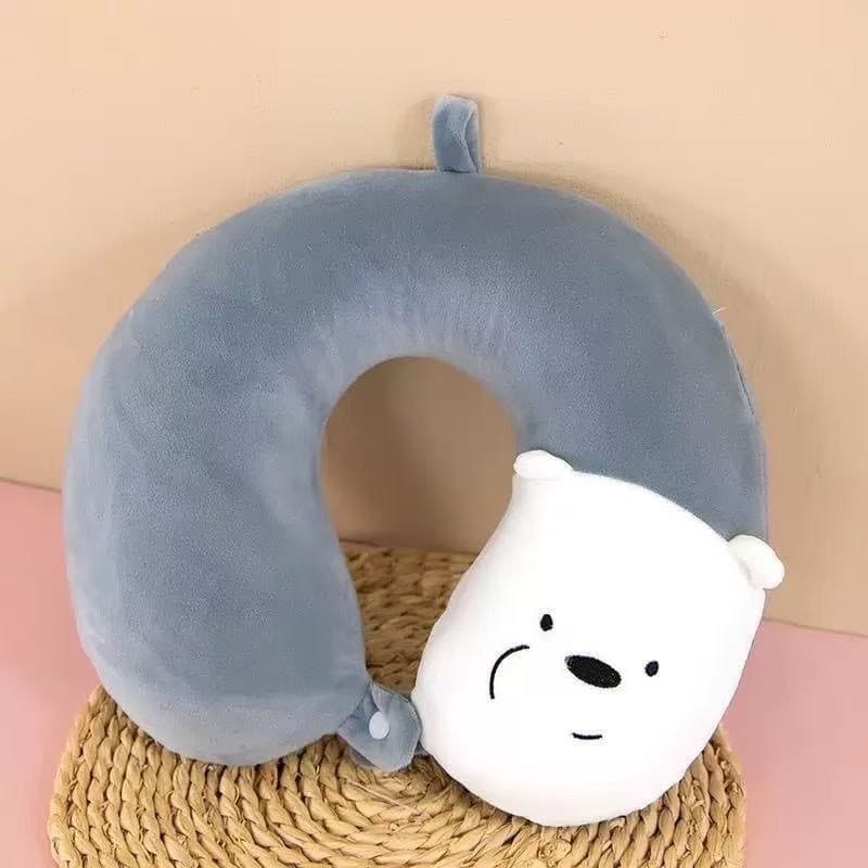 Almofada de pescoço de espuma viscoelástica portátil em forma de U para viagem