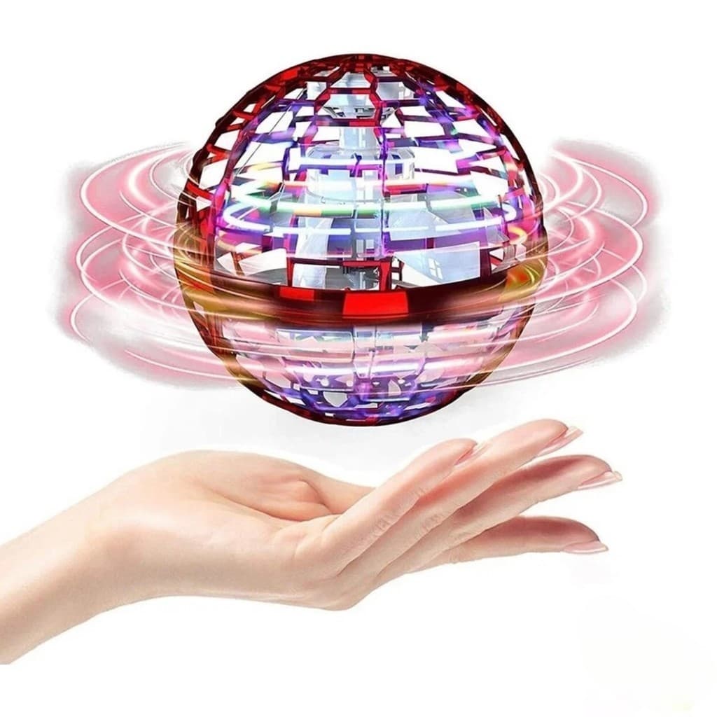 Bola Spinner Voa Divertido Led Drone Bomerang 360° Vermelha Castela