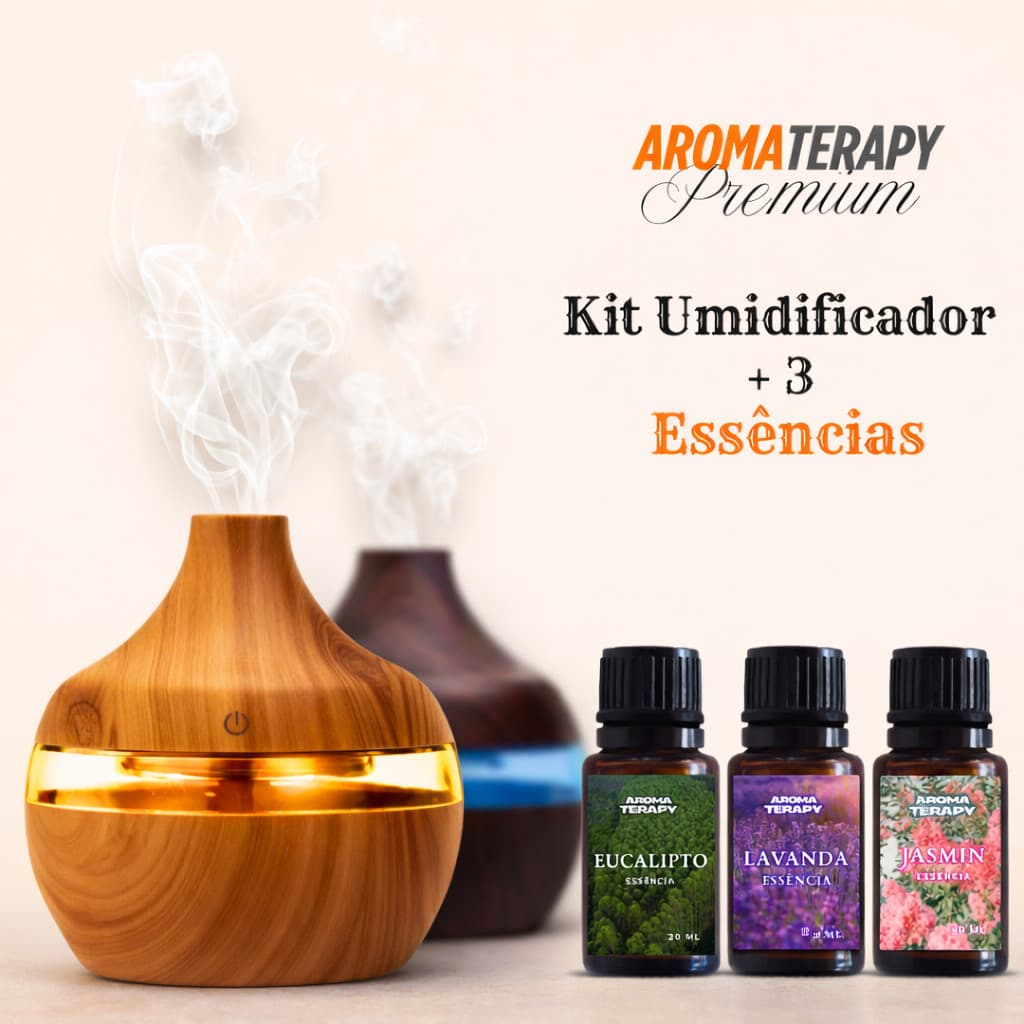 Umidificador De Ar +3 Essências E Difusor Aromatizador De Ambiente Eletrico Umidificador Usb Com Led