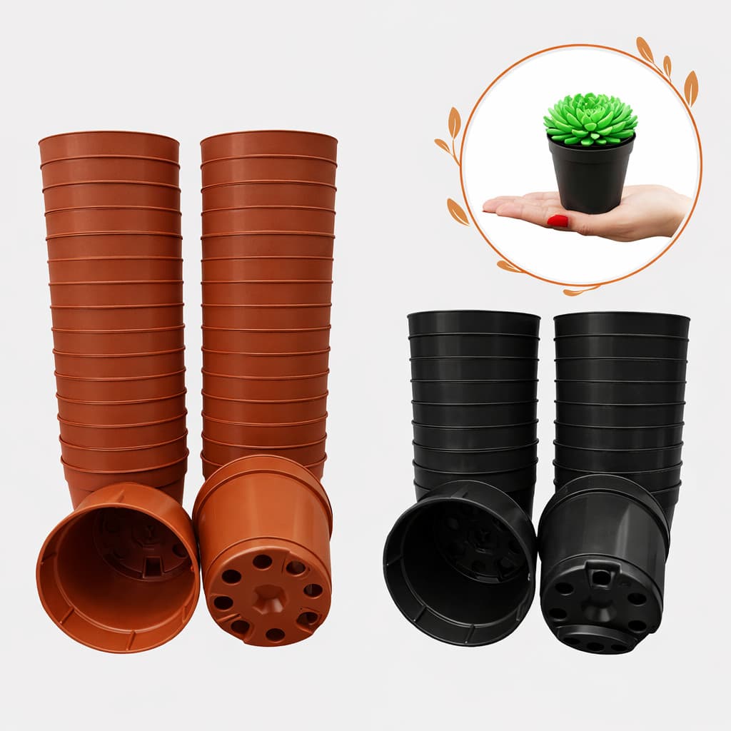 Kit 100, 250, 500 vaso para plantas na cor Marrom Preto pote 6 Cactos Suculentas Terracota
