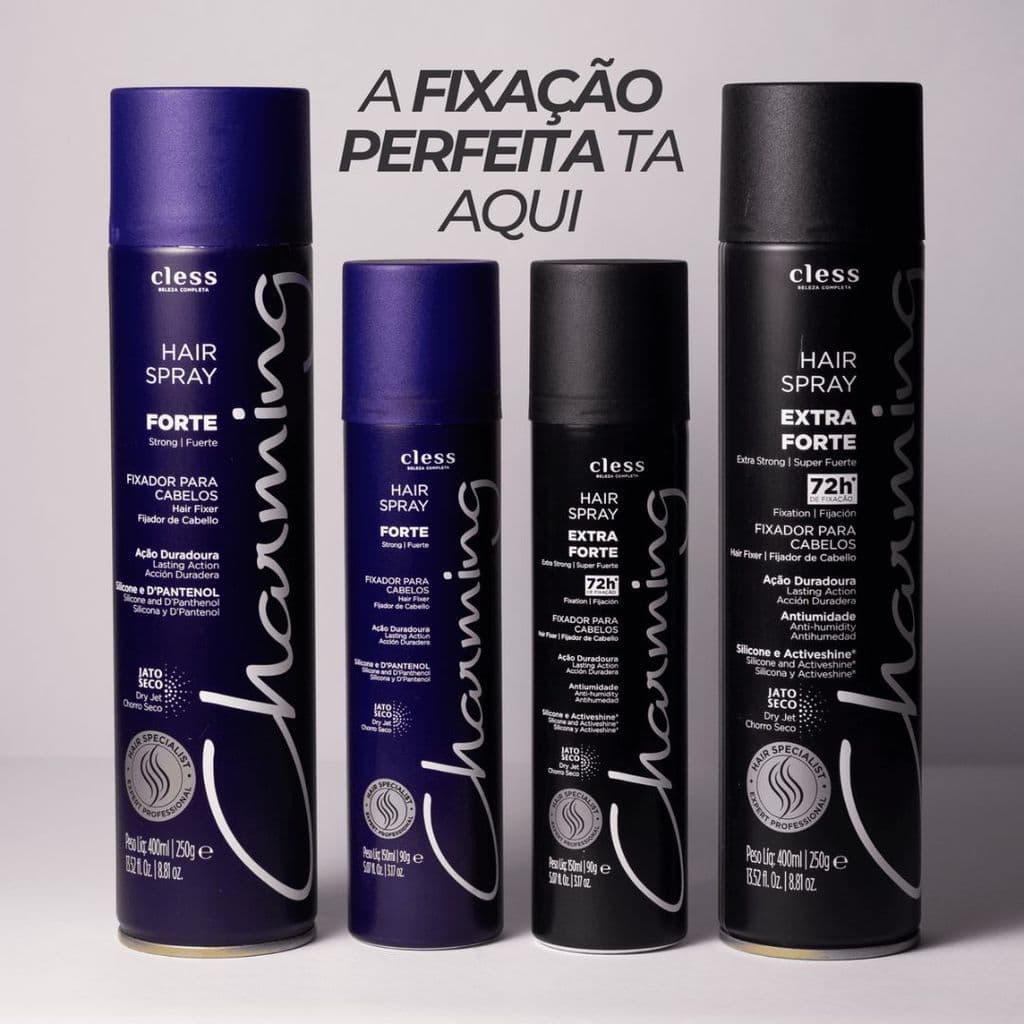 Spray Fixador Para Cabelo Charming Black Extra Forte 400ml