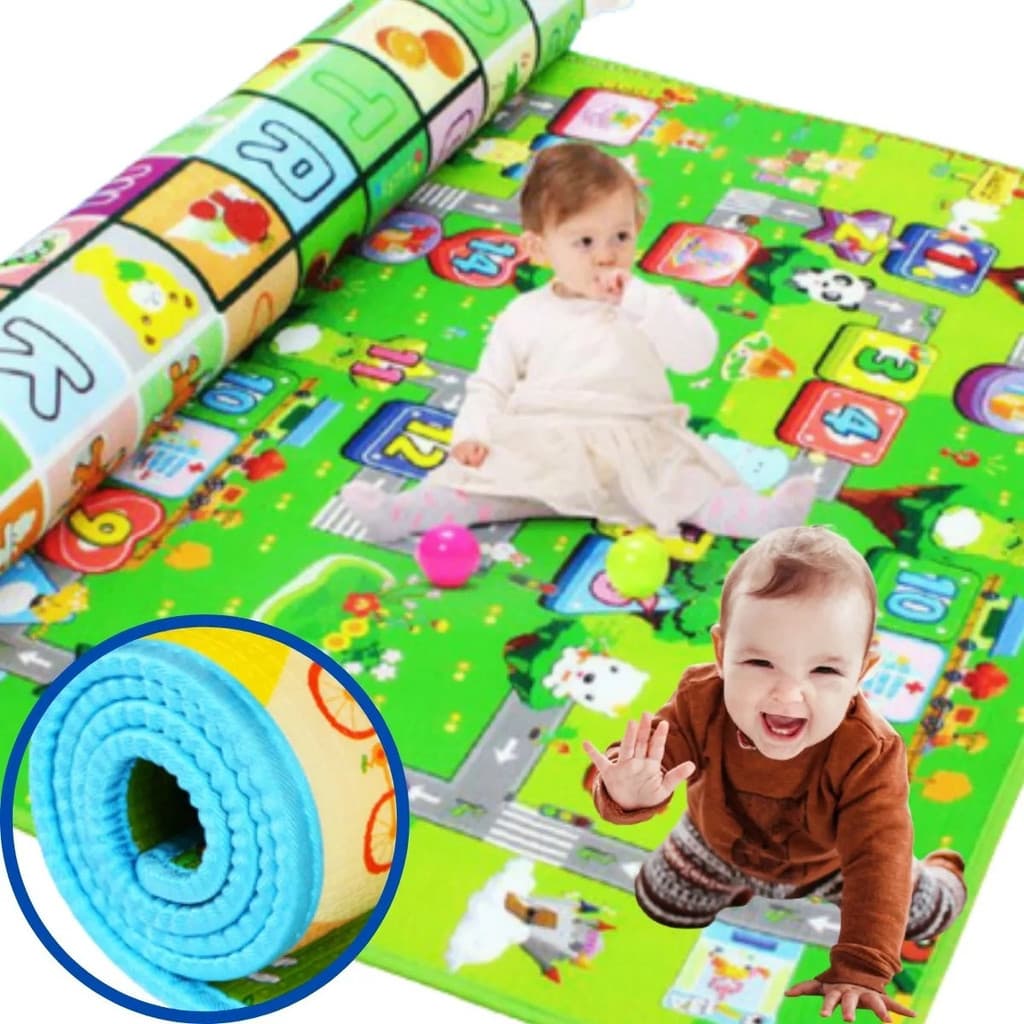 Tapete Interativo De Atividades Infantil Bebê Térmico Tatame Educativo Com Desenhos Dobravel