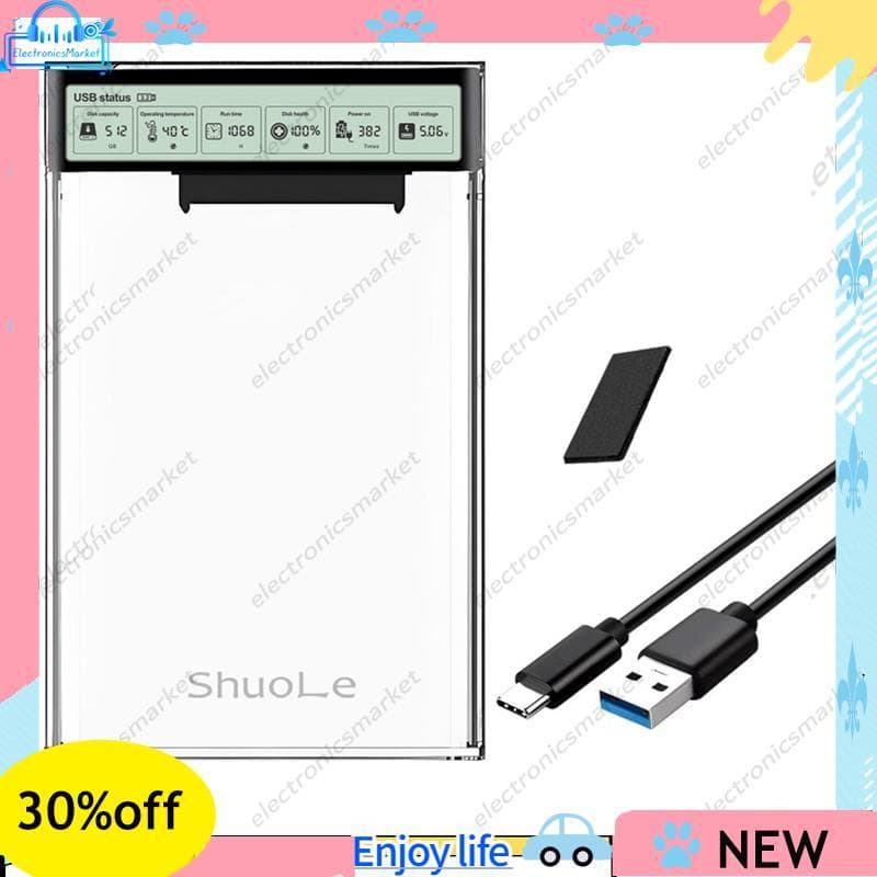 2.5 Polegada HDD Caso Para USB3.2 Gabinete De Disco Rígido SSD Caixa 5Gbps Tipo-C HD Externo