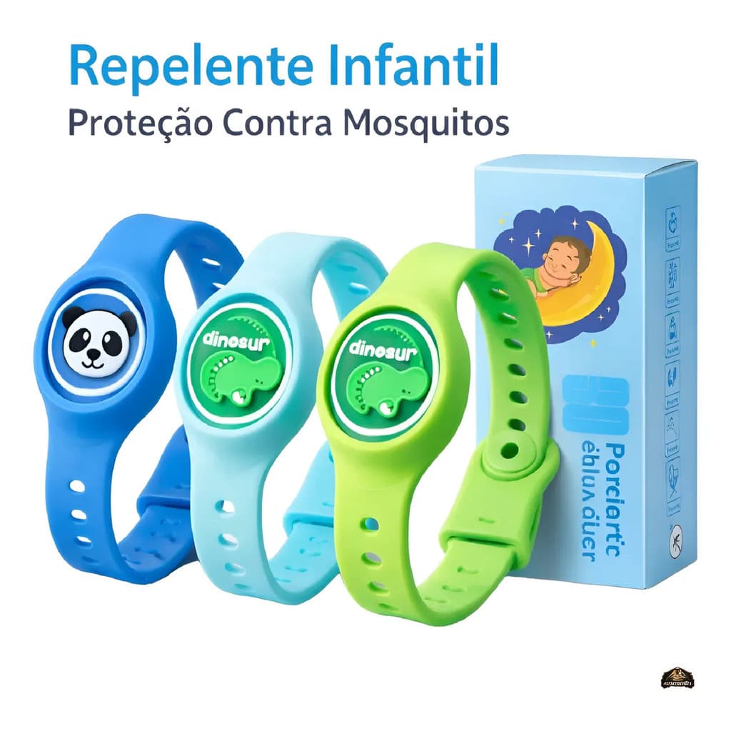 Pulseira Infantil Repelente Que Brilha E Espanta Mosquitos