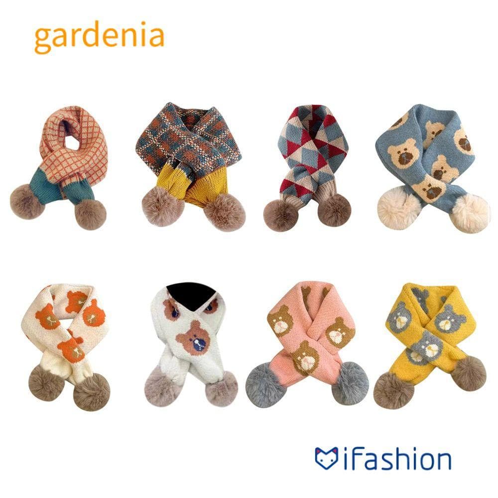 Cachecol De Tricô GARDENIA Para Meninos E Meninas , Aquecedor Térmico De Pescoço Espessante À Prova De Vento , Lenço , T