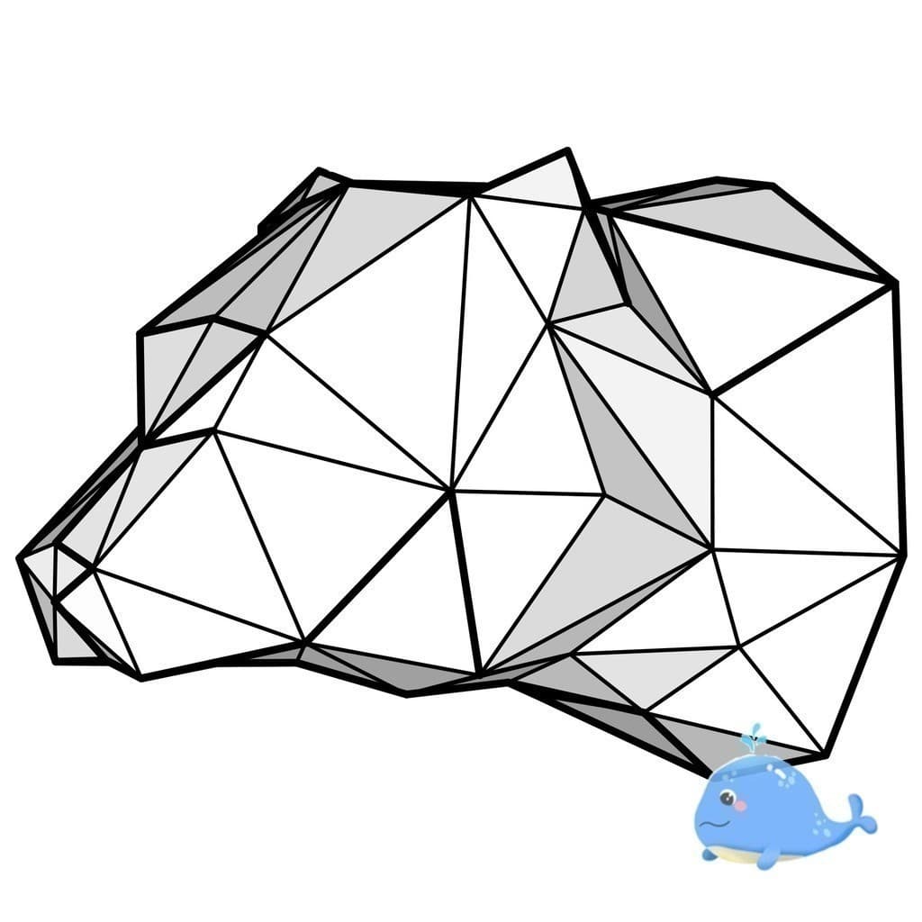 Papel MOMO Modelo de papel geométrico tridimensional Cabeça de urso Pendurado na parede Modelo de papel 3d DIY Molde de 