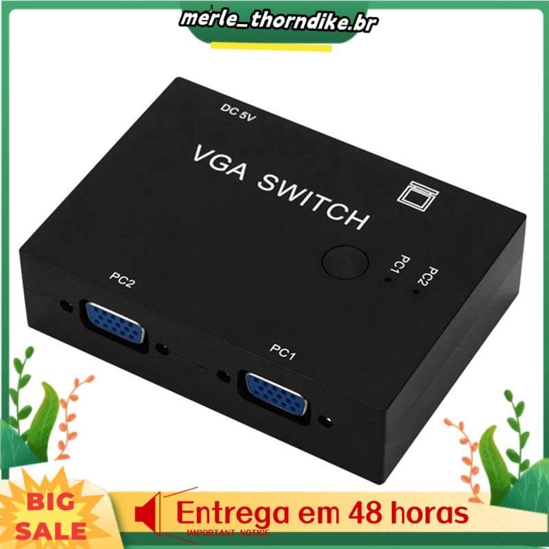 Conversor De Vídeo 2 Em 1 Saída VGA Switch Out Switcher Para PC Monitor Projetor Display Laptop