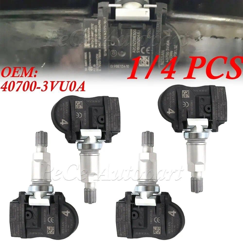 Sensor TPMS 433MHz 1/4 Peças 40700-3VU0A Sensores De Pressão Dos Pneus Para Nissan Pulsar Qashqai II TIIDA TEANA X-Trail