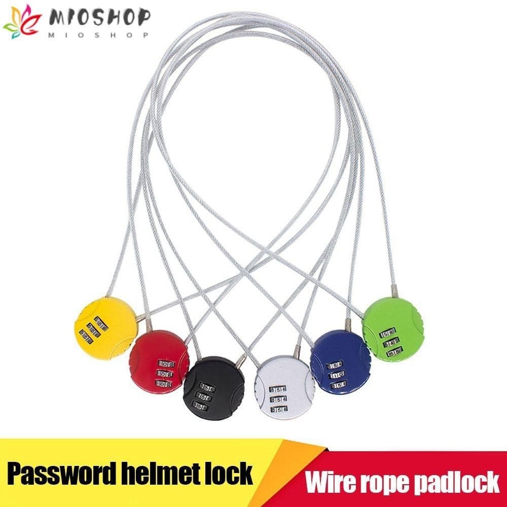 MIOSHOP Cabo De Arame Cadeado De Zinco Liga Anti-Roubo Capacete De Motocicleta Fechadura De Segurança