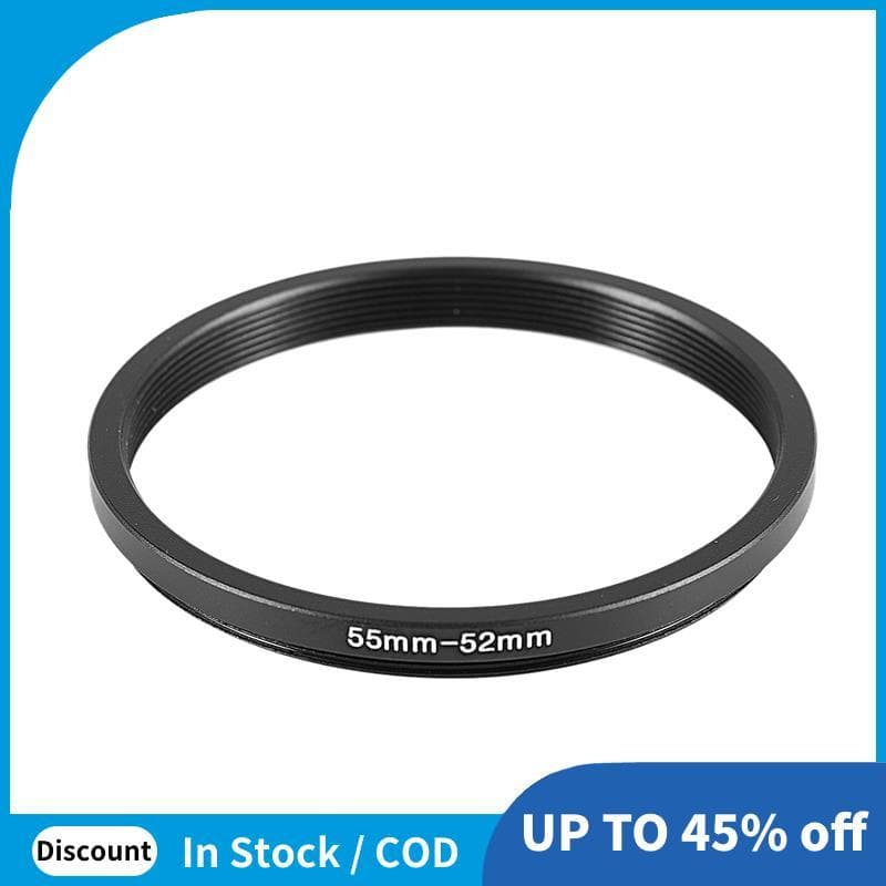 Adaptador De Anel Preto De 55 Mm-52 A Para Câmera