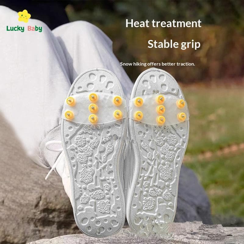 [Luckybaby-t] 1 Par De 7 Dentes Neve Gelo Garra Escalada Antiderrapante Picos Apertos Crampon Chuteiras Sapatos Esportiv